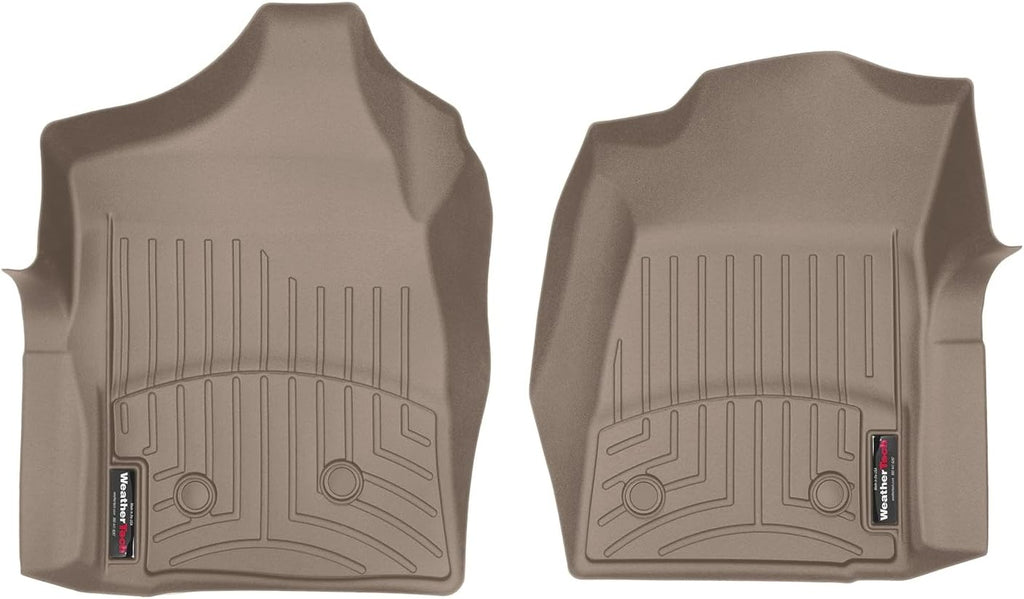 WeatherTech Custom Fit FloorLiners for GMC Sierra, Sierra, Silverado - 1st Row (450281), Tan