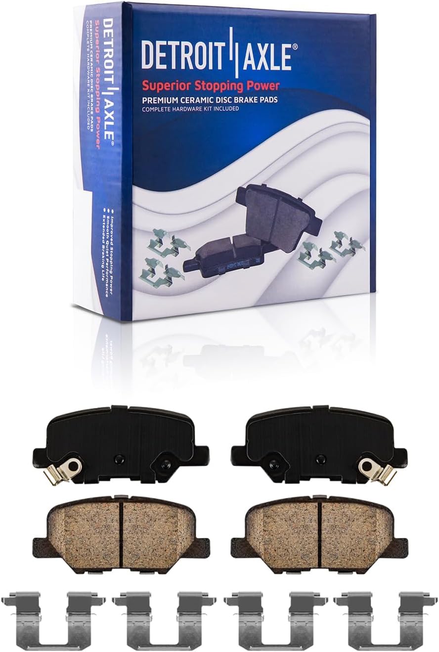 Detroit Axle - 8pc Brake Kit for 2014-2015 Mazda 6, Disc Brakes Rotors Ceramic Brake Pads with Hardware Replacement : 11.69' inch Front and 10.94' inch Rear Rotors