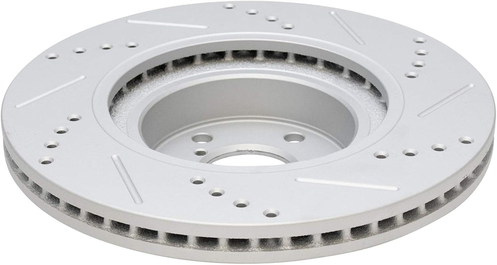 TRQ Performance Front Ceramic Brake Pad and Rotor Set Drilled Slotted Coated Compatible with 14-18 Subaru Forester 2.5i 11-14 Subaru Impreza WRX 13-14 Outback 2.5i 13-14 Legacy 2.5i