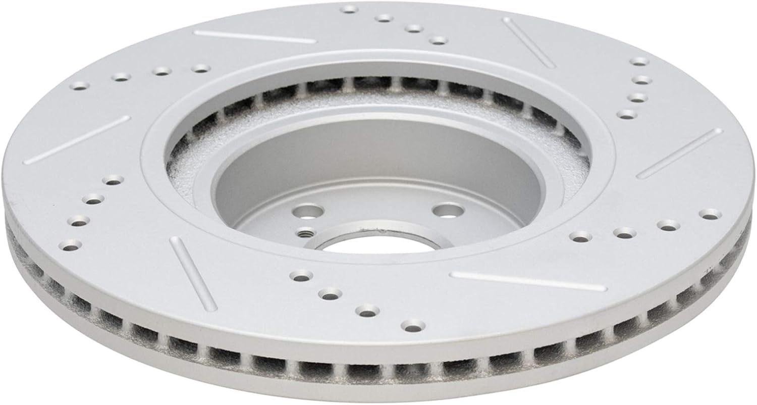 TRQ Performance Front Ceramic Brake Pad and Rotor Set Drilled Slotted Coated Compatible with 14-18 Subaru Forester 2.5i 11-14 Subaru Impreza WRX 13-14 Outback 2.5i 13-14 Legacy 2.5i