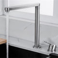 Kitchen Faucet Single Handle Two Hole Hidden Lifting Faucet Invisible Black Sink Tap Cold Hot Water Mixer 360 Rotating(Brushed)