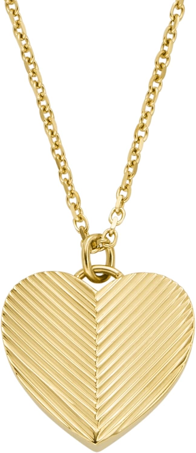 Fossil Women's Gold-Tone Stainless Steel Pendant Chain Necklace for Women
