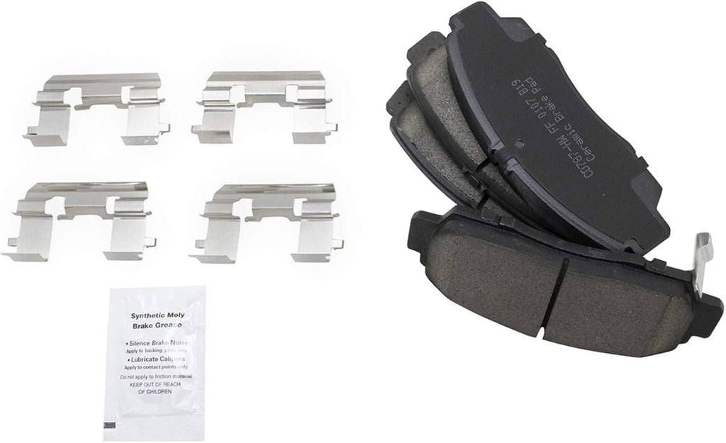 TRQ Performance Front Brake Pad and Rotor Set Ceramic Vented Coated Drilled Slotted Rotors Calipers Compatible with 2003-2007 Honda Accord