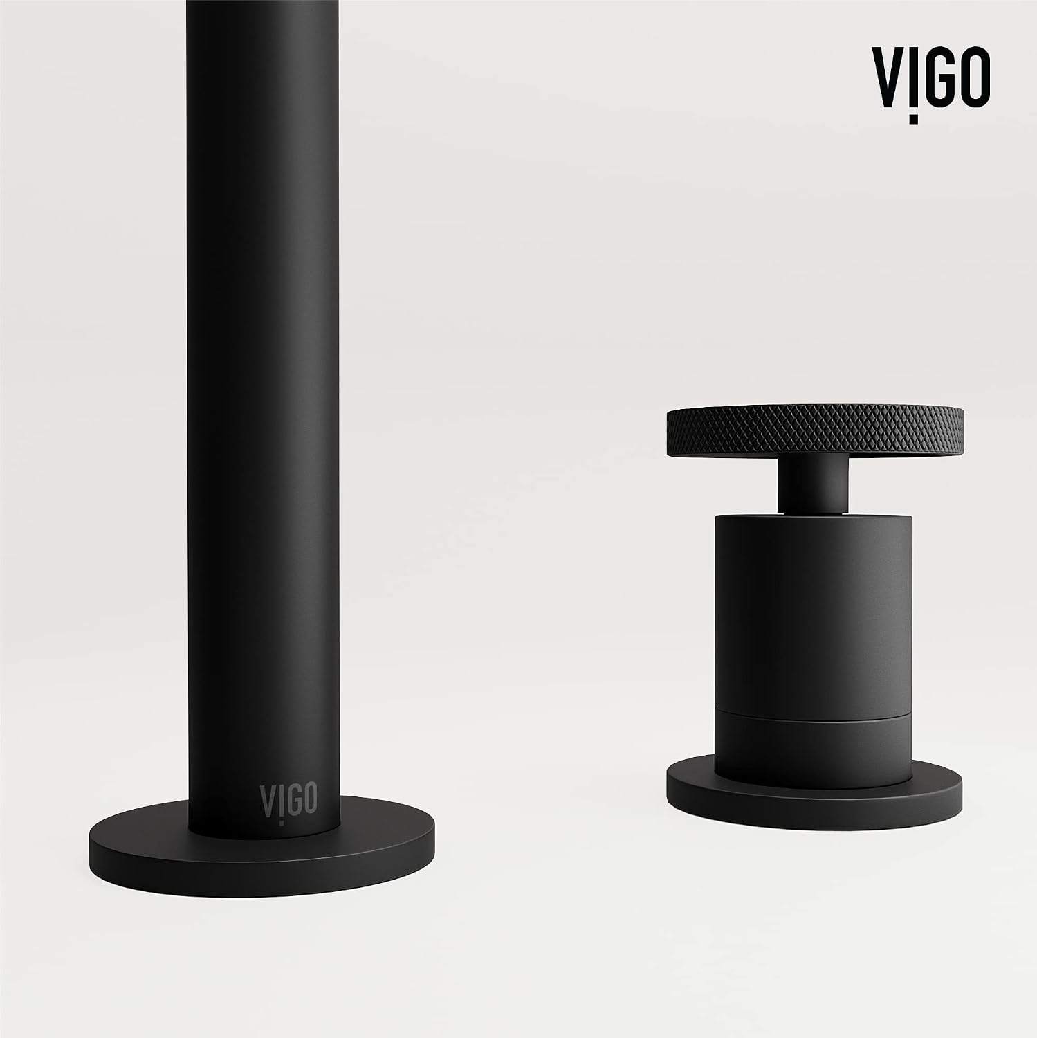 VIGO Cass Two-Handle Three-Hole Mount Widespread Bathroom Sink Faucet, 8-Inch, Matte Black, Modern Design, Solid Brass, 1.2 GPM WaterSense & Ceramic Disc Valve, Corrosion-Resistant