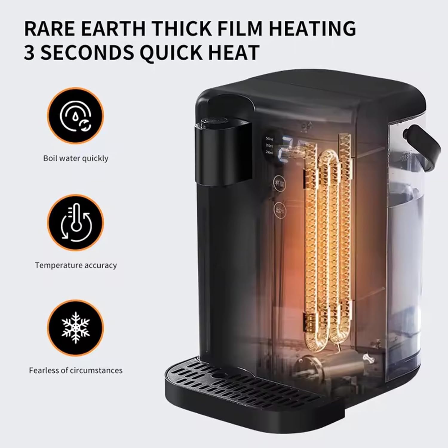 2000W Electric Instant Hot Water Dispenser, Energy Efficient Boiling Kettle with 3L Water Tank, 12 Gear Water Temperature and 8 Gear Water Volume Control, Quick(White)