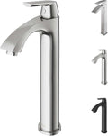 VIGO Linus Single-Handle Single-Hole Mount Vessel Bathroom Sink Faucet, 12-Inch, Brushed Nickel, Modern Design, Solid Brass, 1.2 GPM WaterSense & Ceramic Disc Valve, Corrosion-Resistant