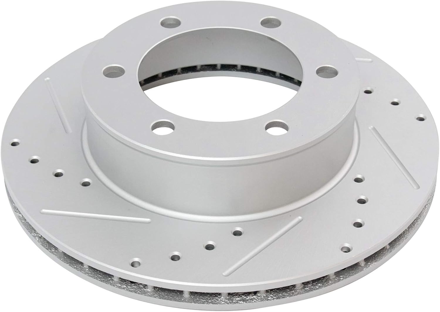 TRQ Performance Front Brake Pad and Rotor Set Ceramic G Coated Drilled Slotted Vented Rotors Compatible with 1996-2000 Toyota 4Runner