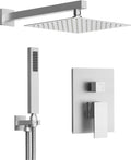 10 Inch Shower Faucet Set, High Pressure Rainfall Shower Head and Handheld Sprayer Combo, Brushed Nickel