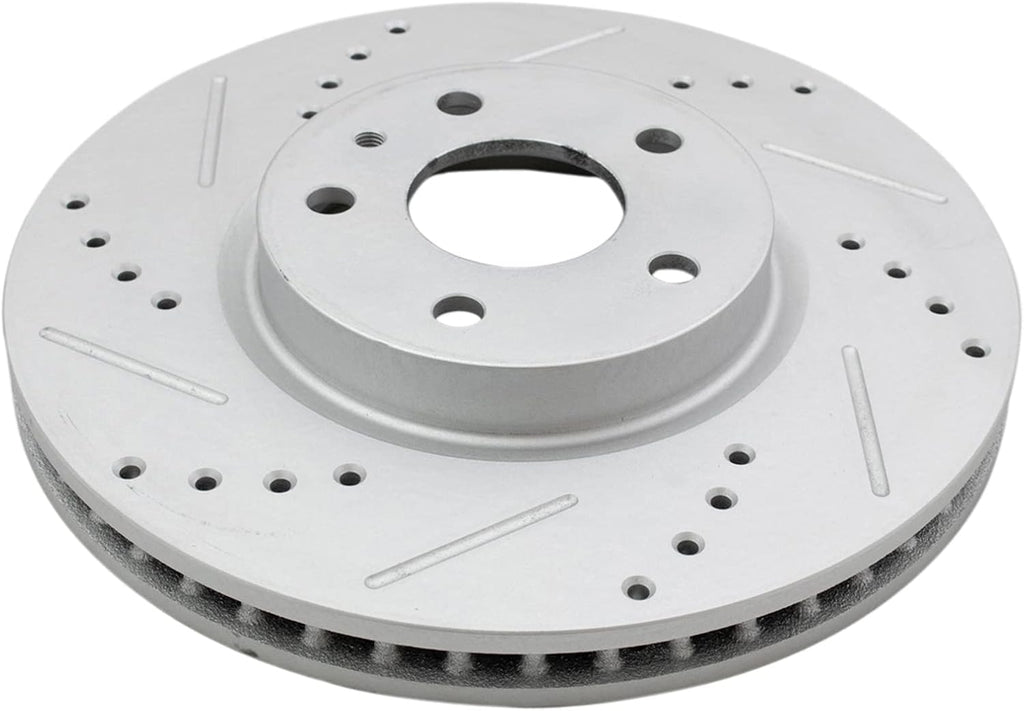 TRQ Performance Front Brake Pad and Rotor Set Ceramic G Coated Drilled Slotted Rotors Compatible with 2013-2020 Ford Fusion 2013-2016 Lincoln MKZ