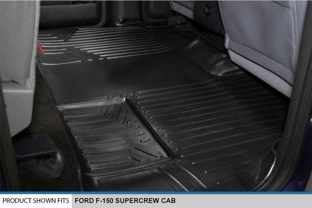 SMARTLINER Custom Fit Floor Mats 2 Row Liner Set for 2011-2014 Ford F-150