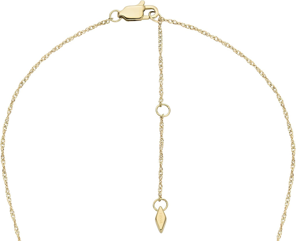 Fossil Women's Gold-Tone Stainless Steel Pendant Chain Necklace for Women