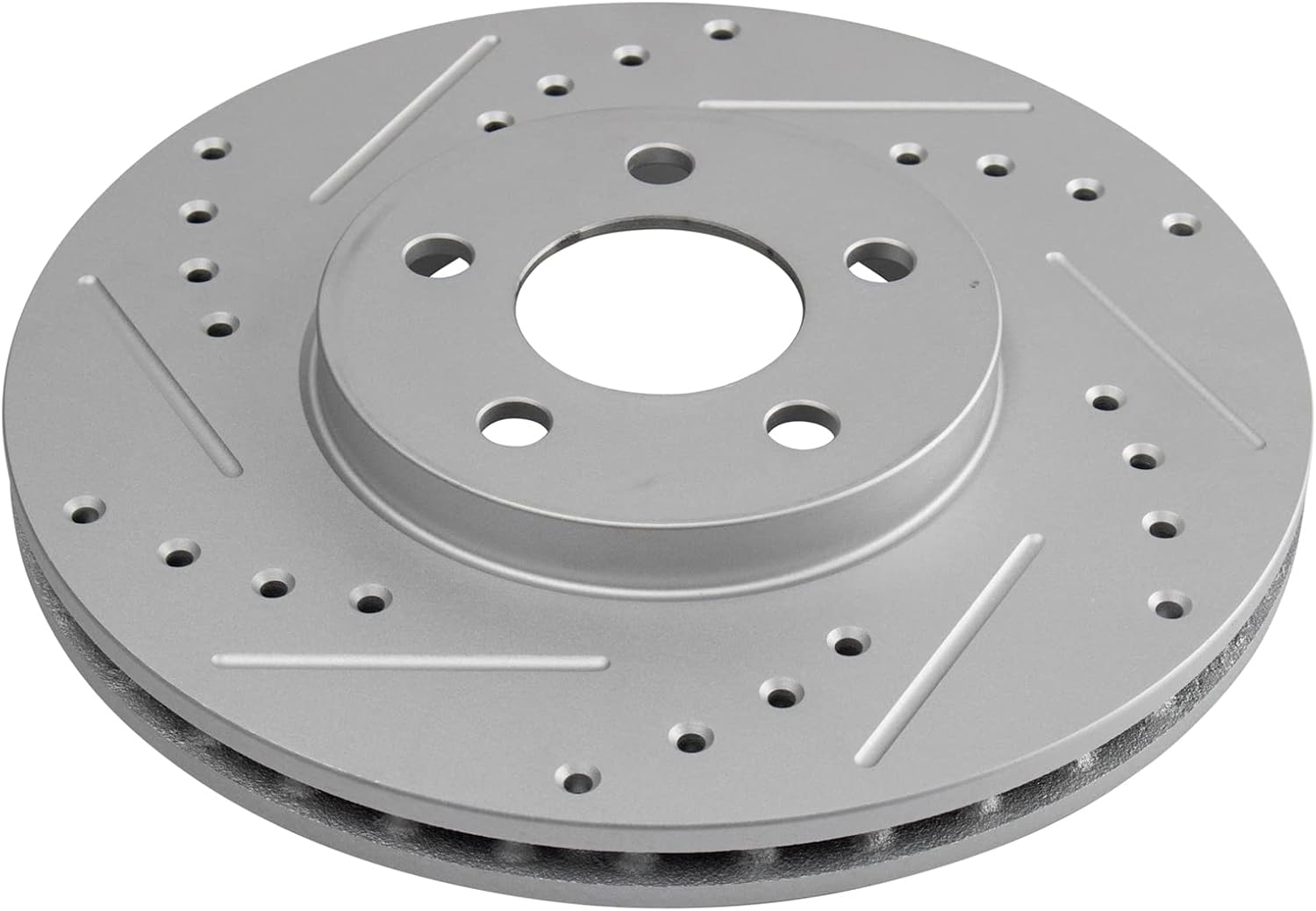 TRQ Performance Front Brake Pad and Rotor Set Ceramic Coated Drilled Slotted Rotors 11.02 in for 2001-2010 Chrysler PT Cruiser
