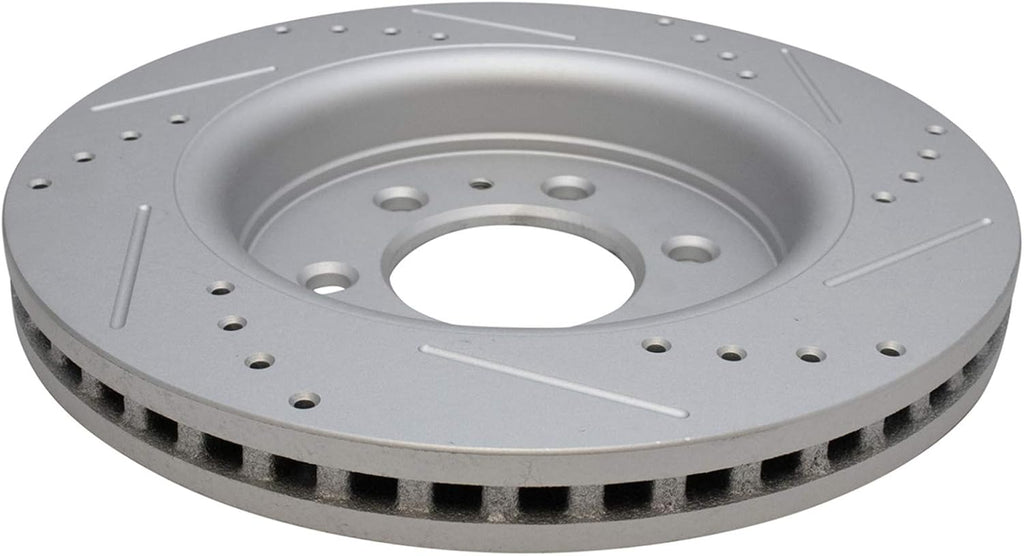 TRQ Performance Front Brake Pad and Rotor Set Ceramic Coated Drilled Slotted Rotors Compatible with 2018-2020 Ford Expedition F-150 Lincoln Navigator