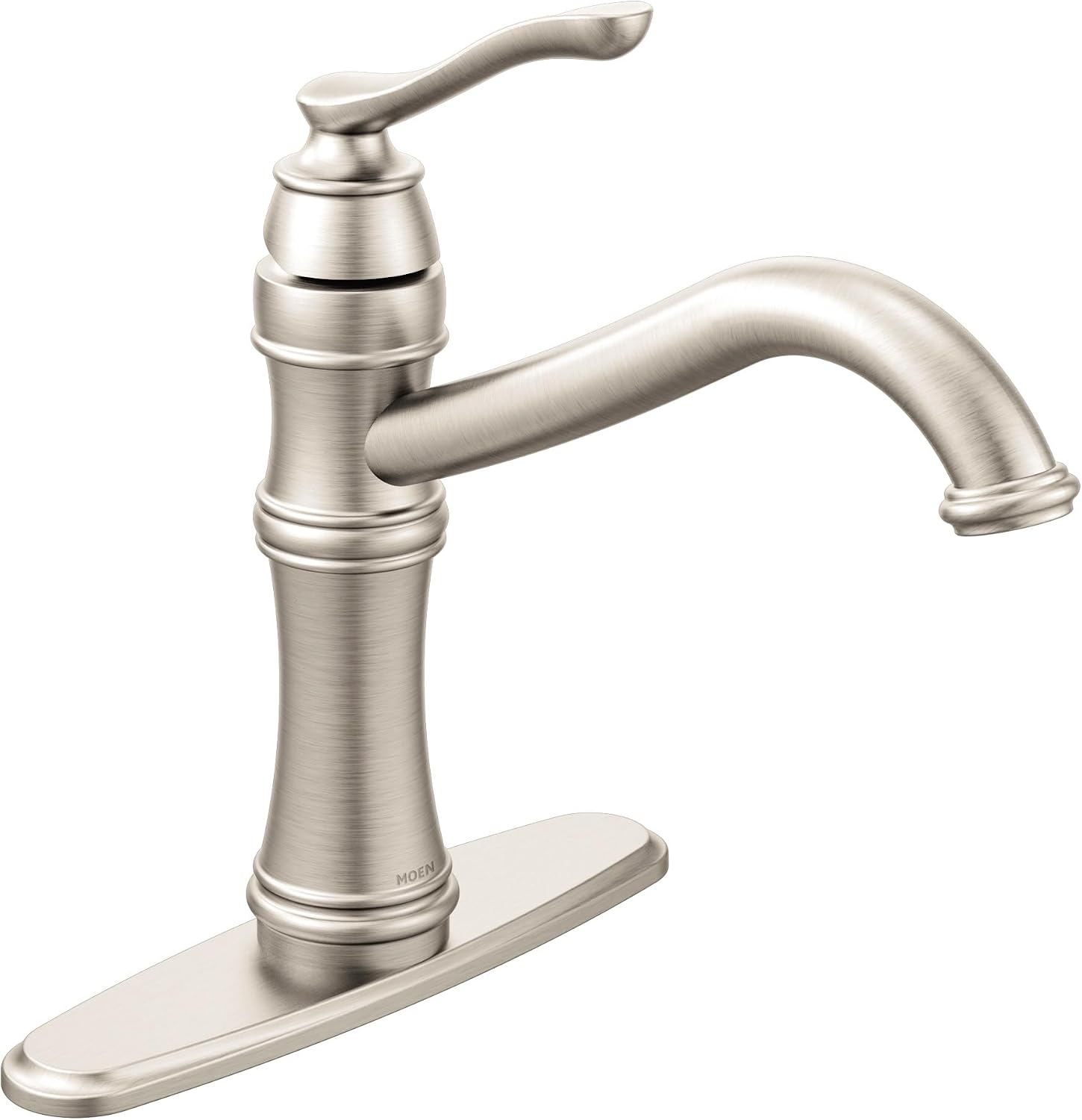 Moen 7240SRS Belfield Traditional One Handle High Arc Kitchen Faucet with Optional Deckplate Included, Spot Resist Stainless