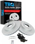TRQ Performance Front Brake Pad and Rotor Set Ceramic Coated Drilled Slotted Vented Rotors Compatible with 2001-2006 BMW 330Ci 2001-2005 330i 330xi 2006-2008 Z4