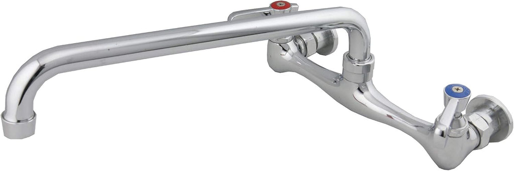 8' Wall Mount Commercial Compartment Sink Faucet with 16' Swivel Spout for Restaurant Kitchen, NSF Approved
