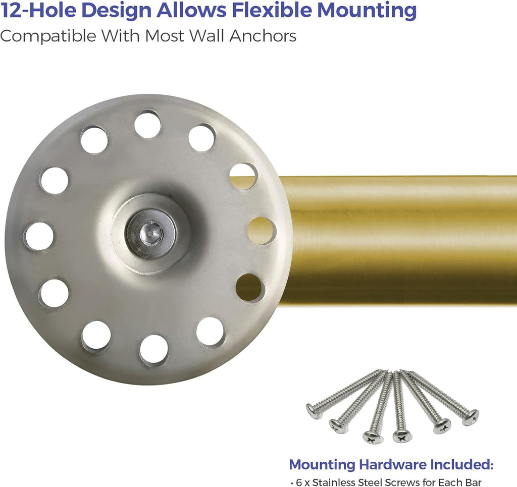 Stardrix Grab Bar Bundle for ADA Compliance, Brushed Gold Stainless Steel Grab Bar Set for Commercial and Residential Restrooms, 1.5' Diameter - 18', 36', 42' - Pack of 3