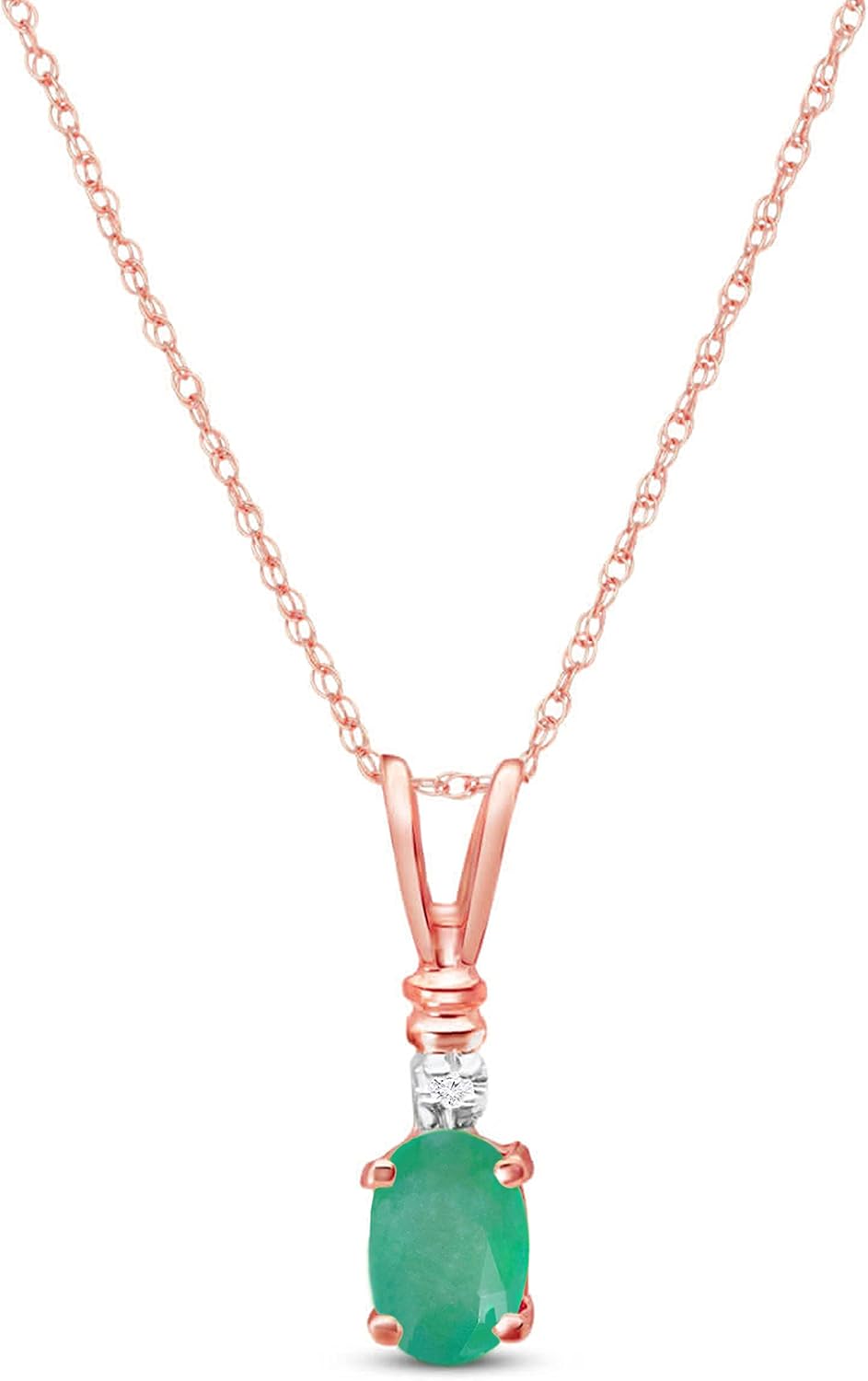 Galaxy Gold GG 14K Gold Necklace with Natural Diamond and Emerald