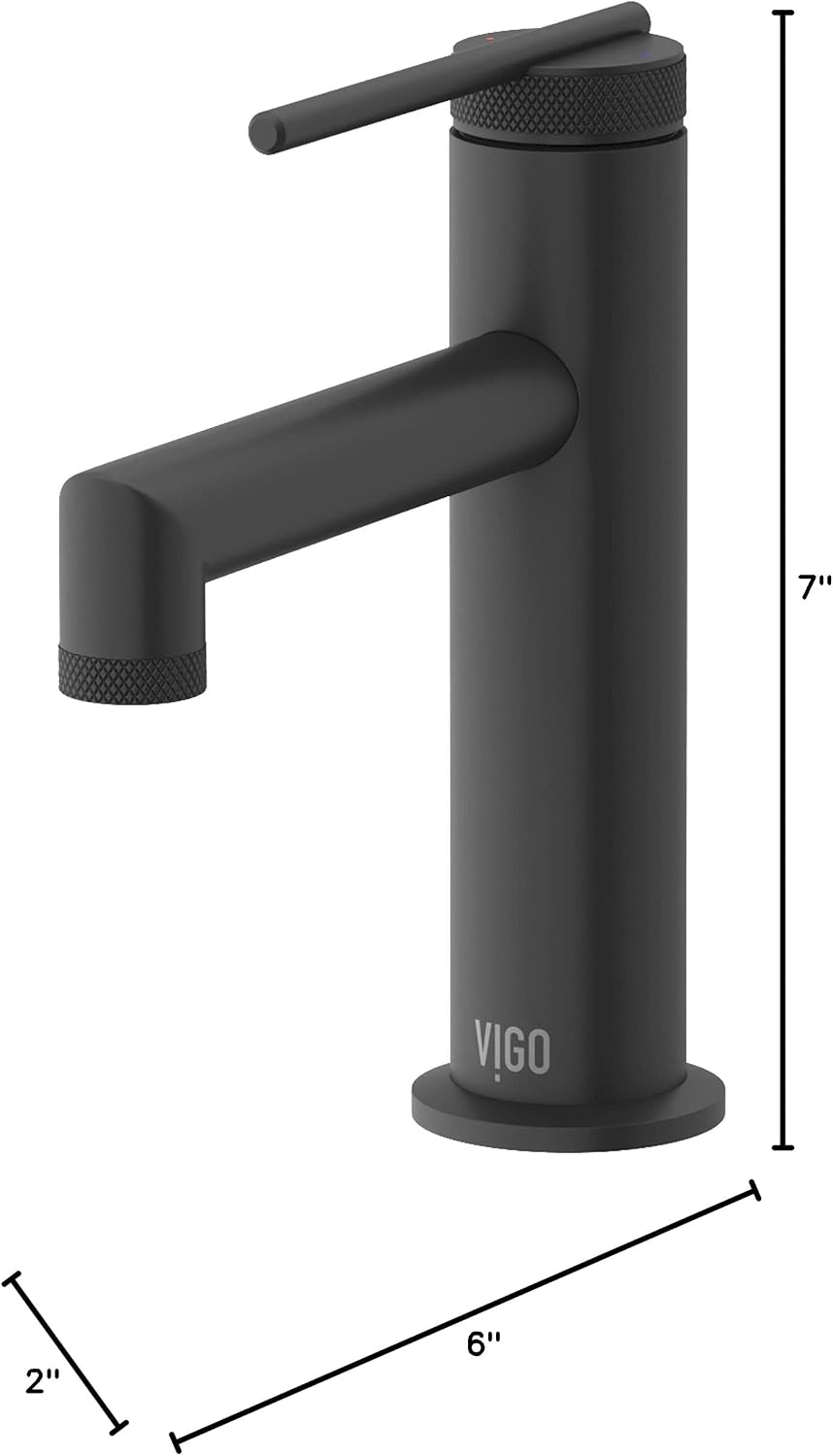 VIGO Sterling Single-Handle Single-Hole Mount Bathroom Sink Faucet, 7-Inch, Matte Black, Modern Design, Solid Brass, 1.2 GPM WaterSense & Ceramic Disc Valve, Corrosion-Resistant