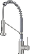 KRAUS Bolden 2-Function Single Handle Pull Down Kitchen Faucet, Commercial Style Stainless Steel/Chrome, KPF-1610SSCH
