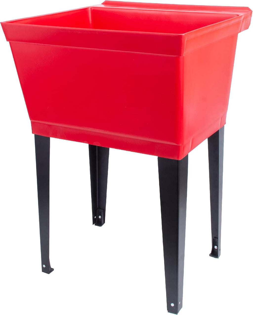 19 Gallon Utility Sink Laundry Tub by JS Jackson Supplies with Adjustable Metal Legs, Ideal for Laundry room, Basement, or Garage Workshop. Heavy Duty Shop Sink. No Faucet Included