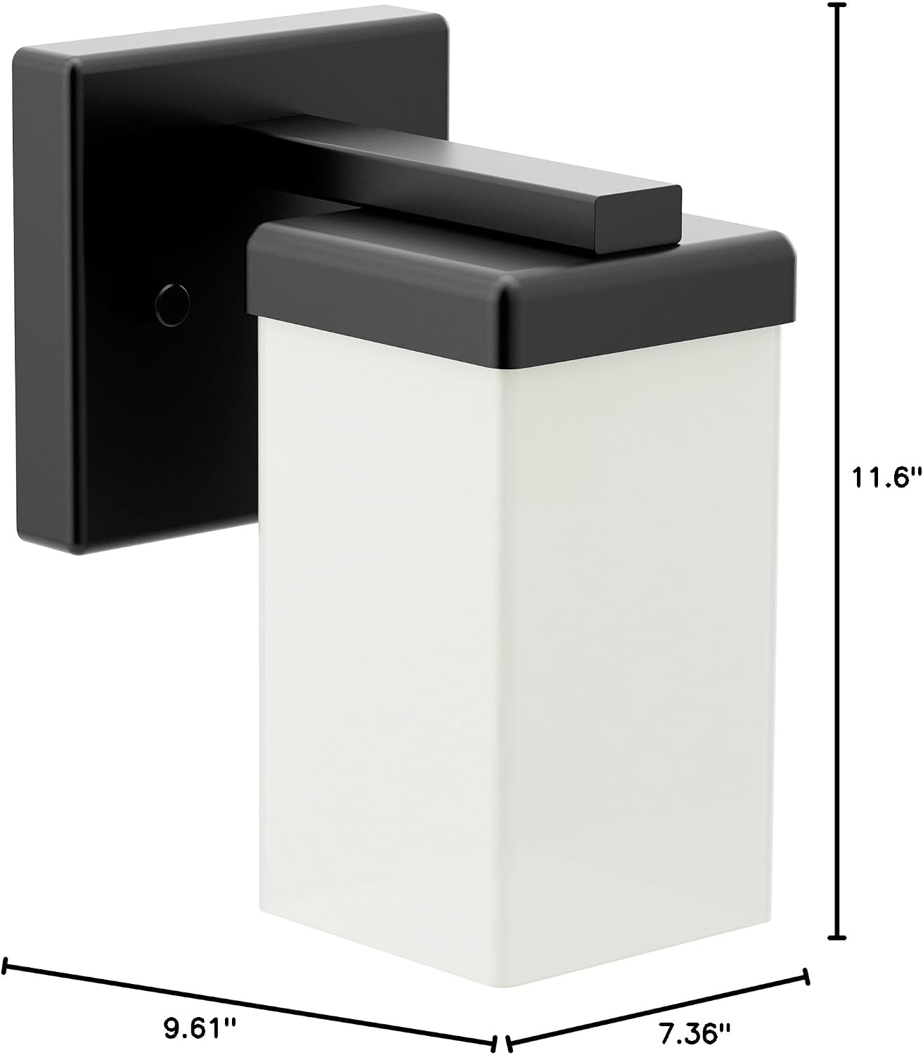 Moen 90 Degree Matte Black 1-Light Dual-Mount Bath Bathroom Vanity Light Fixture with Frosted Glass, YB8861BL