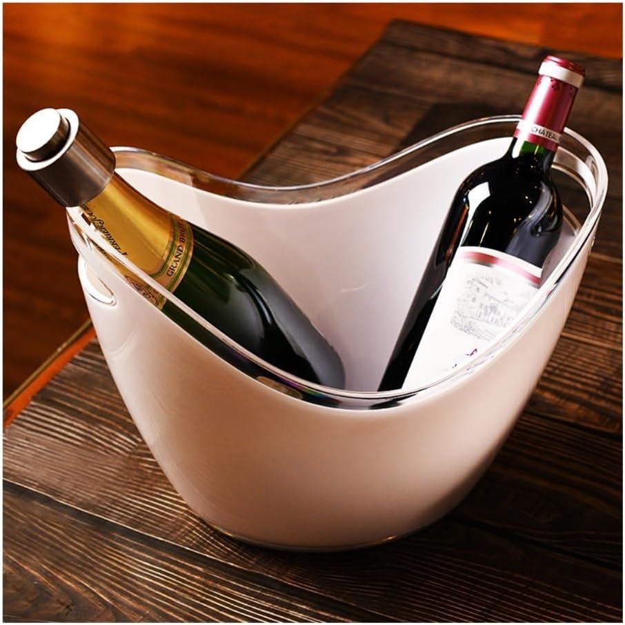 Ice Bucket, Wine Champagne Ice Bucket for Bar & Home Ice Buckets for Parties(White)