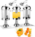 Commercial Drink Juice Dispenser with Tap, Chillers & Water Fountains, Stainless Steel Cold Beverage Machine for Parties, Events, and Family Gathering, Hot and ，Silver