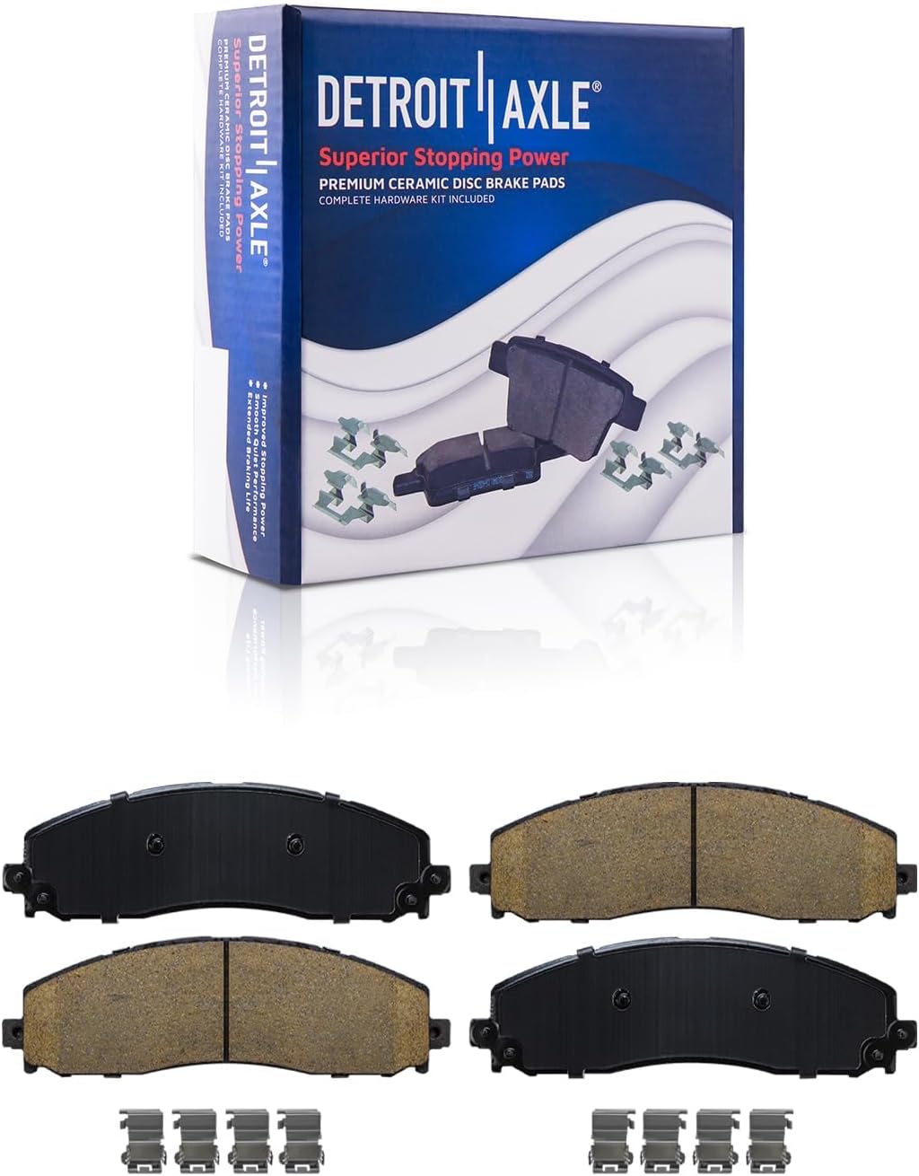 Detroit Axle - 4WD Brake Kit for 2012-2022 Ford F-250 Super Duty 2013-2022 F-350 Super Duty, 14.29' inch Front and Rear Disc Brake Rotors Ceramic Brakes Pads Replacement