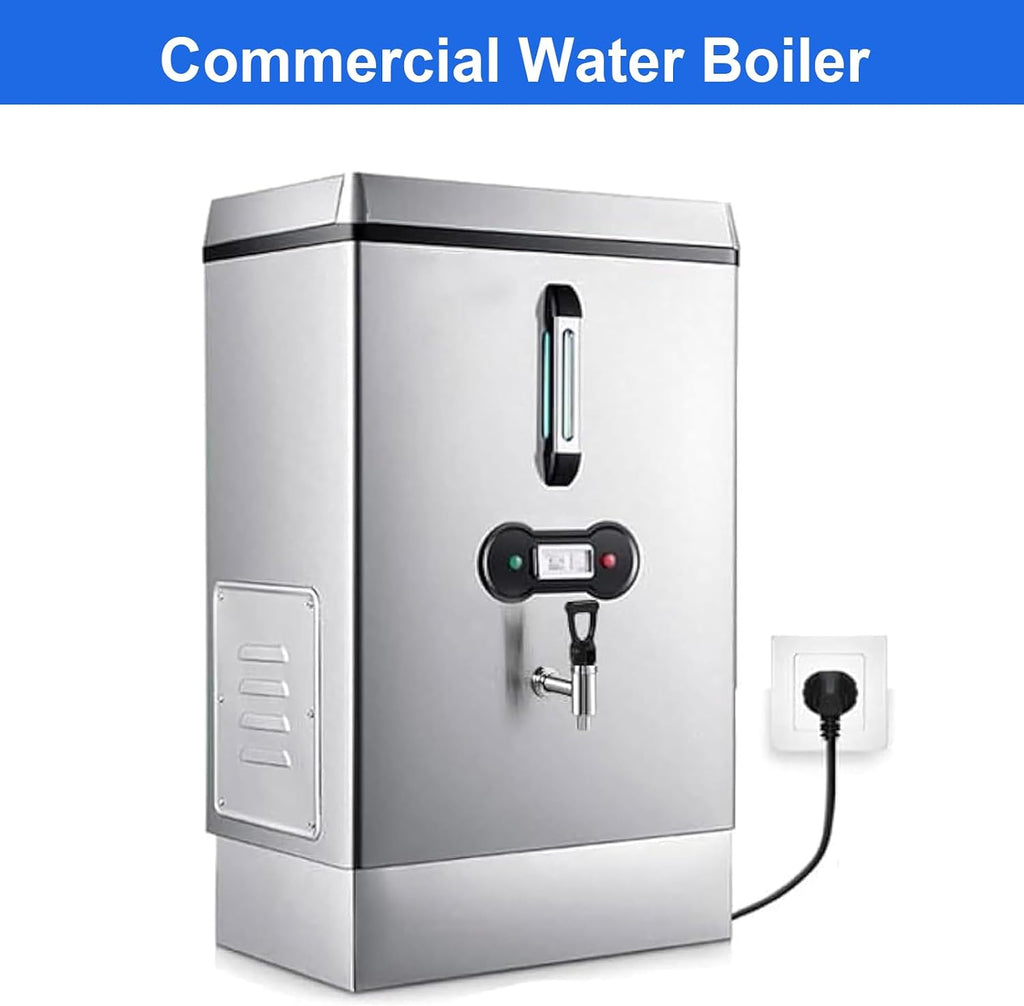Commercial Water Boiler, Water Boiler Electric Catering Urn, 40L Instant Hot Water Dispenser with Faucet, Stainless Steel Urn for Cafe, Office, Tea/Coffee Making