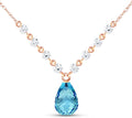 Galaxy Gold GG 14K Solid Gold Necklace with Diamonds and Blue Topaz