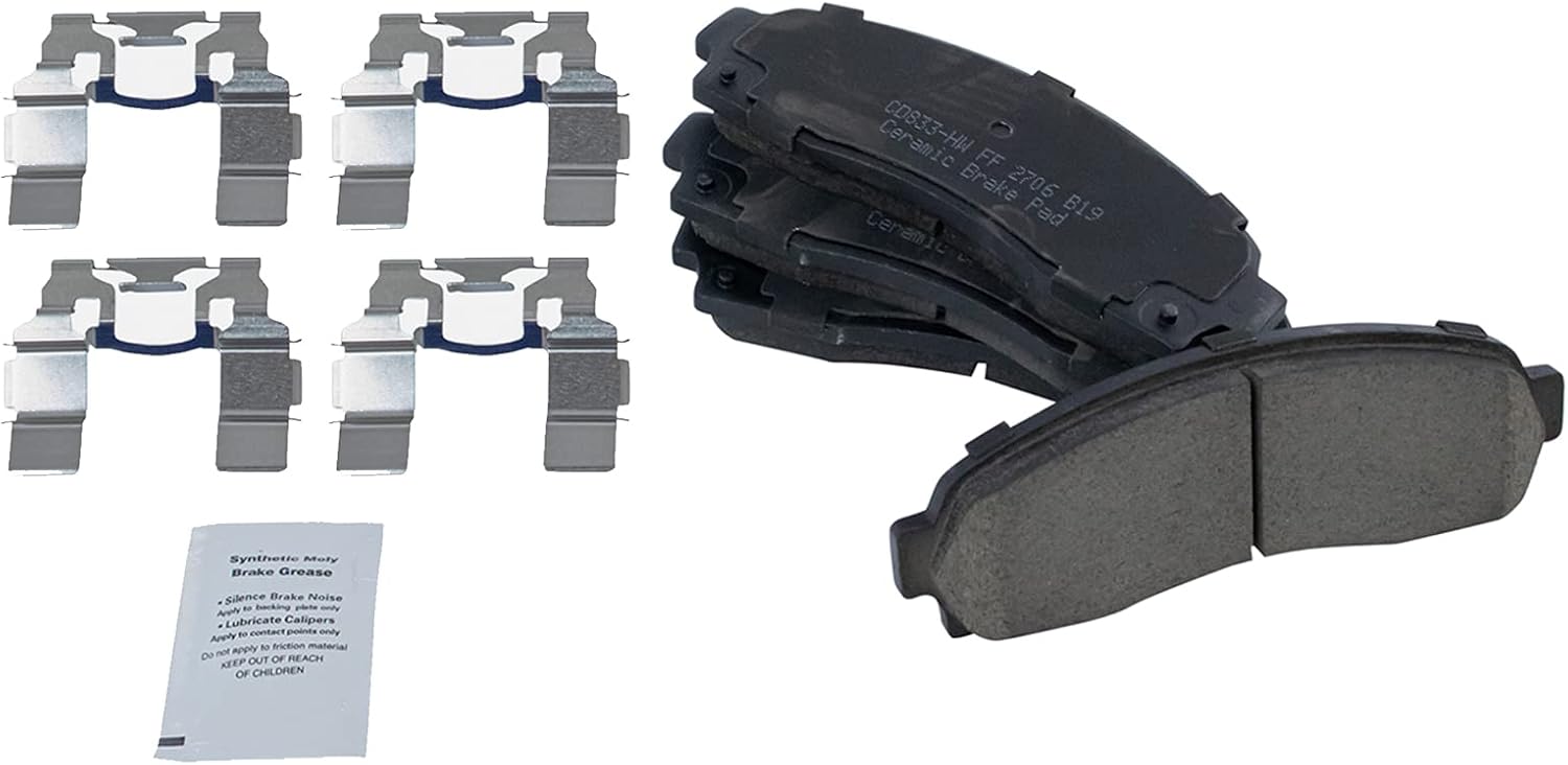 TRQ Performance Front Brake Pad and Rotor Set Ceramic Drilled Slotted G Coated Vented Rotors Calipers Compatible with 2002-2005 Ford Explorer Mercury Mountaineer