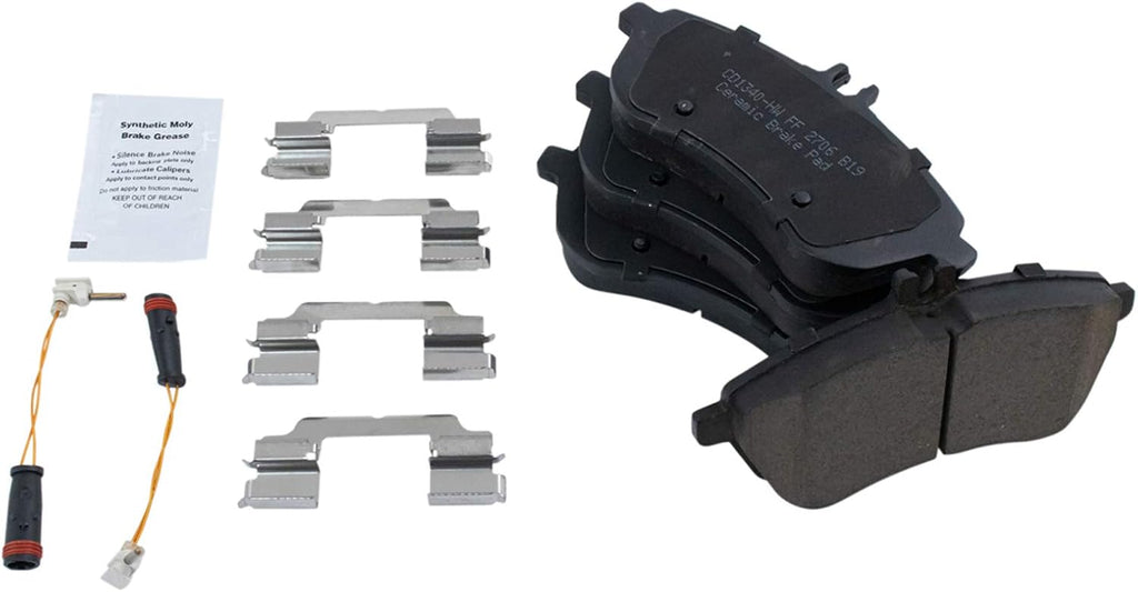 TRQ Performance Front Ceramic Brake Pad and Rotor Set Coated Drilled Slotted Compatible with 08-12 Mercedes-Benz C300 without Sport Package 12-15 Mercedes-Benz C250 without Sport Package