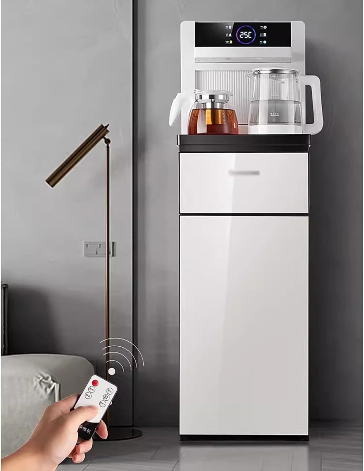 hot Water dispensers Tea Bar Dispenser Household Water Dispenser Fully Automatic Intelligent Downward Water Bucket Small Office High-end Instant hot Water Dispenser (Color : Ice Warm)