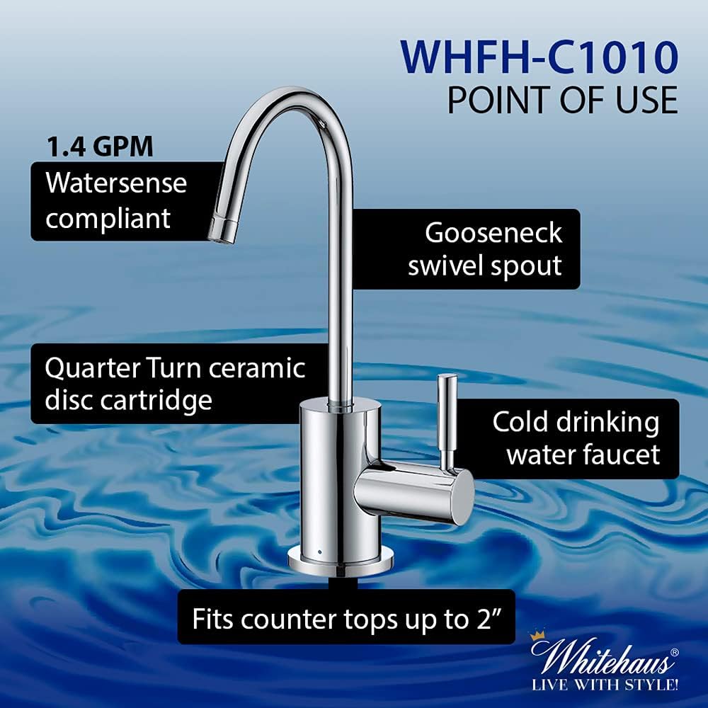 Whitehaus Collection WHFH-C1010-ORB Forever Hot Point of Use Cold Water Faucet with Contemporary Spout, Oil-Rubbed Bronze