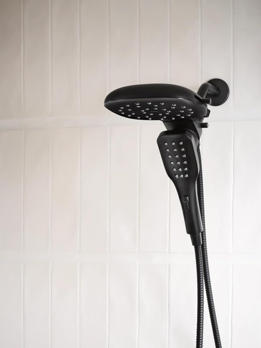 Moen Verso Matte Black Infiniti Dial Square Standard Shower Head With Detachable Hand Shower Combo, 7-Inch Spray Head, 220C4EPBL