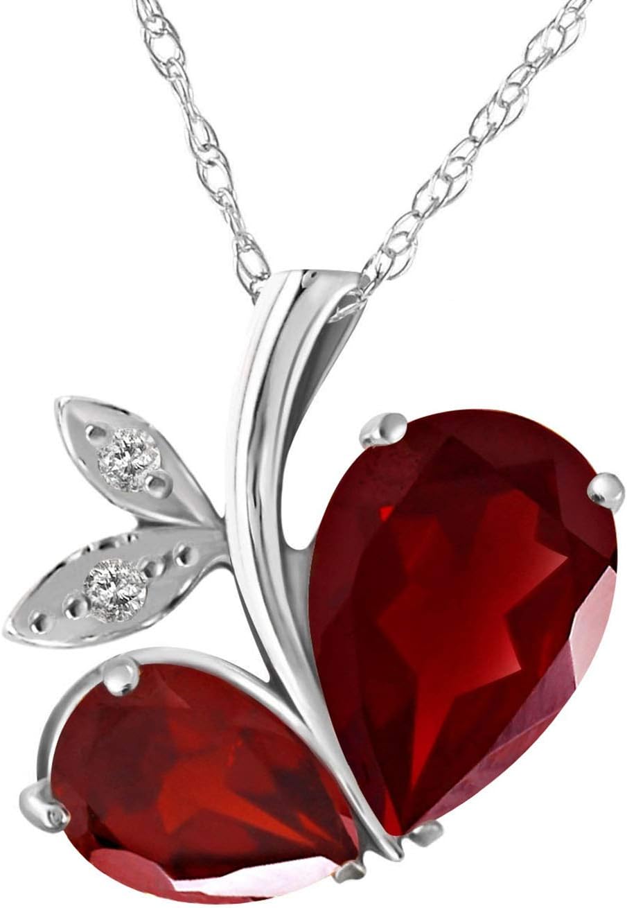 Galaxy Gold GG 5.36 CT. 14k Yellow Gold Modern Heart Necklace Diamonds Rubies