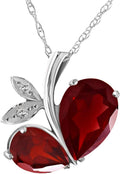 Galaxy Gold GG 5.36 CT. 14k Yellow Gold Modern Heart Necklace Diamonds Rubies