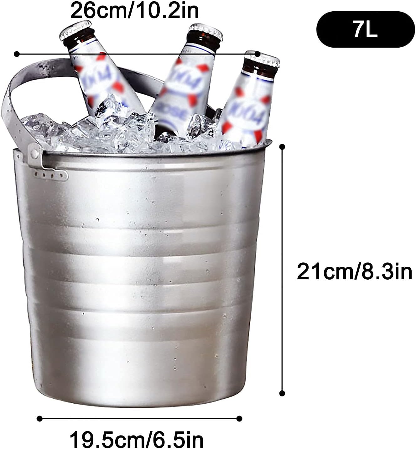 Stainless Steel Bar Ice Bucket Set, Included Tongs Great for Home Bar, Chilling Beer, Champagne and Wine