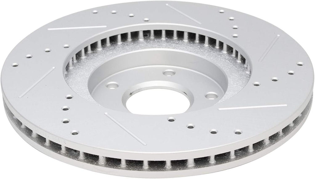 TRQ Performance Front Brake Pad and Rotor Set Ceramic Drilled Slotted G Coated Vented Rotors Compatible with 2003-2007 Nissan Murano