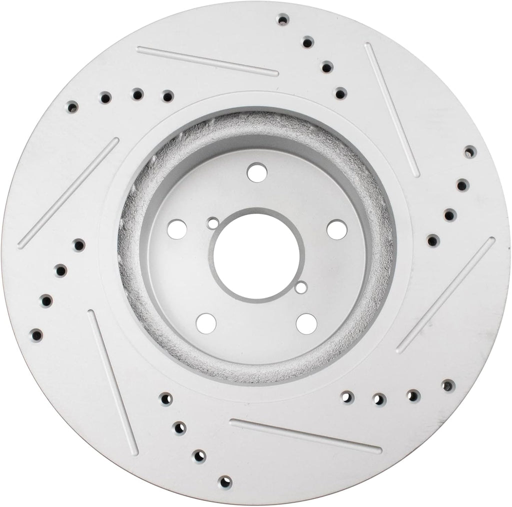 TRQ Performance Front Brake Pad and Rotor Set Ceramic Coated Drilled Slotted Compatible with 2006-2007 Subaru B9 Tribeca 2008-2014 Tribeca 2015-2019 Legacy Outback 2015-2021 WRX