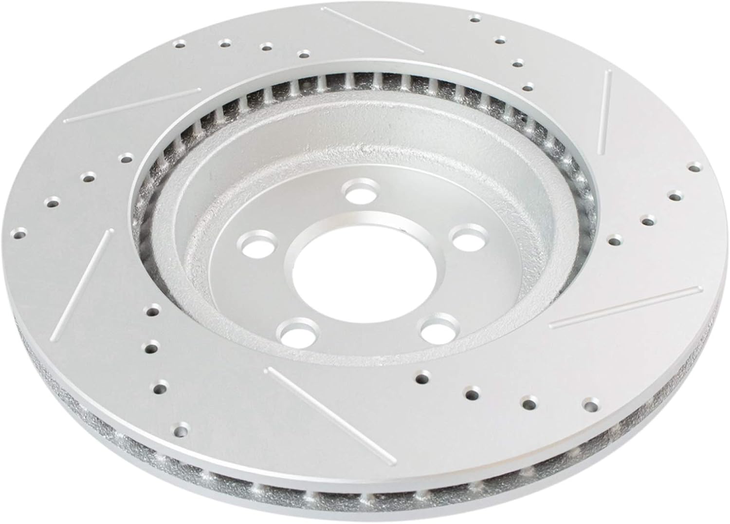 TRQ Performance Front Brake Pad and Rotor Set Ceramic Drilled Slotted G Coated Vented Rotors Compatible with 2005-2019 Chrysler 300 2009-2019 Challenger 2006-2019 Charger 2005-2008 Magnum
