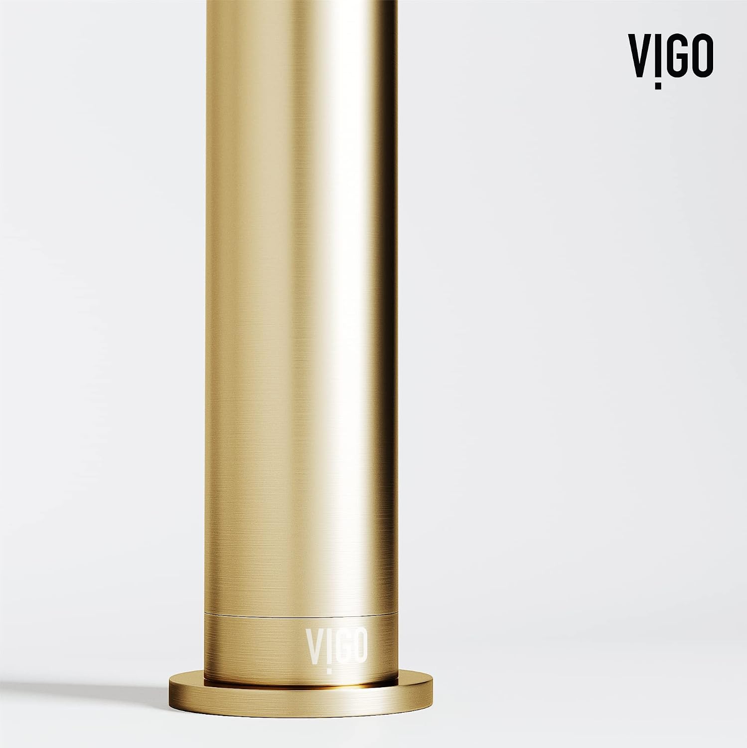 VIGO Cass Single-Handle Single-Hole Mount Vessel Bathroom Sink Faucet, 12-Inch, Matte Brushed Gold, Modern Design, Solid Brass, 1.2 GPM WaterSense & Ceramic Disc Valve, Corrosion-Resistant