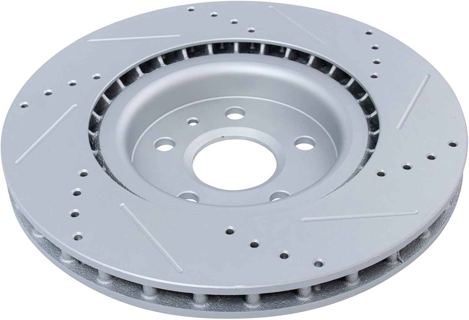 TRQ Performance Front Brake Pad and Rotor Set Ceramic Coated Drilled Slotted Vented Rotors Compatible with 2012-2013 Buick Regal 2009 Pontiac G8