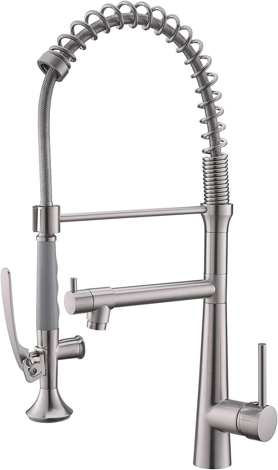 Kitchen Faucet with Pull Down Sprayer,AIMADI Commercial Stainless Steel Kitchen Sink Faucets with Sprayer,Brushed Nickel