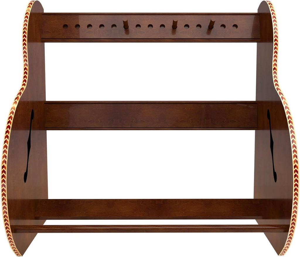 A&S Crafted Products Guitar Case Rack for Acoustics & Electrics - The Studio Deluxe (Regular) | Walnut | Made in U.S.A.