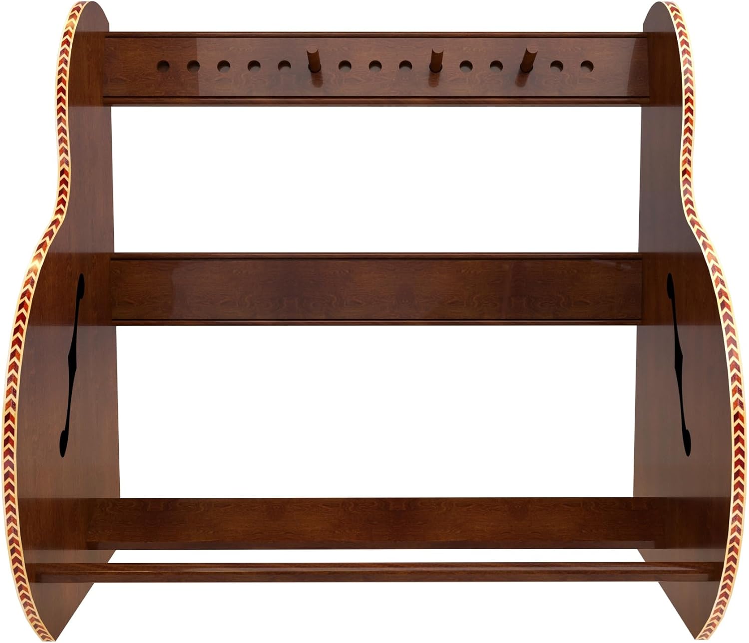 A&S Crafted Products Guitar Case Rack for Acoustics & Electrics - The Studio Deluxe (Regular) | Walnut | Made in U.S.A.