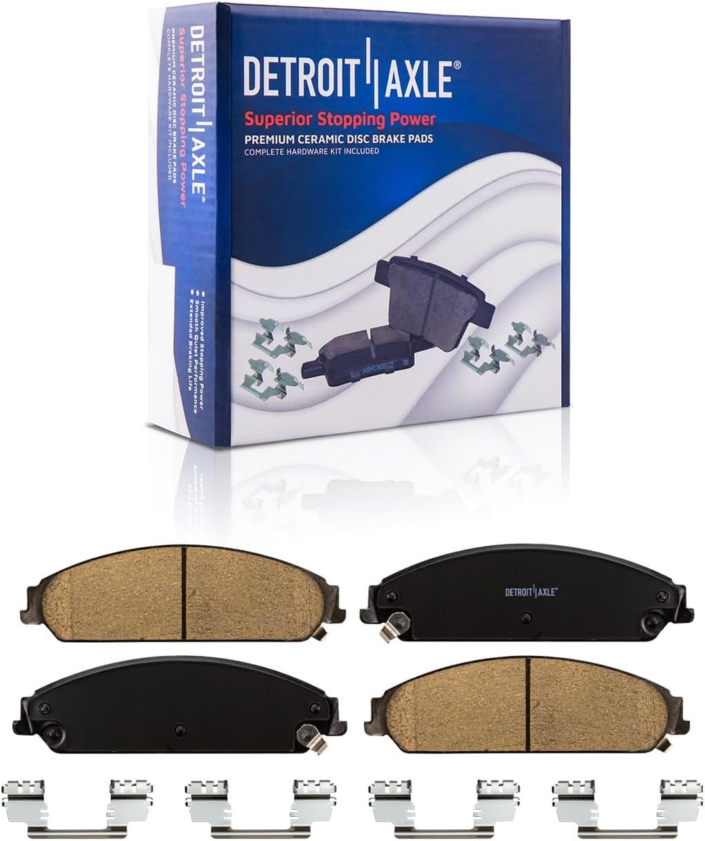 Detroit Axle - Front Brake Kit for 05-23 Chrysler 300 05-08 Dodge Magnum 09-23 Challenger 06-23 Charger, 13.58' inch Disc Brake Rotors Ceramic Brakes Pads with Hardware Replacement