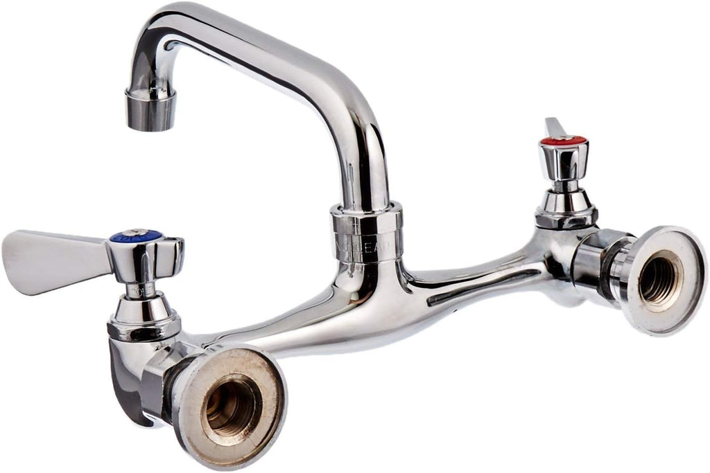 8' Wall Mount Commercial Compartment Sink Faucet with 16' Swivel Spout for Restaurant Kitchen, NSF Approved