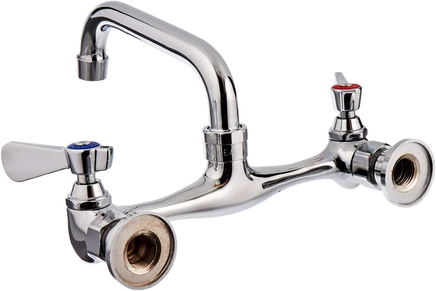 8' Wall Mount Commercial Compartment Sink Faucet with 16' Swivel Spout for Restaurant Kitchen, NSF Approved